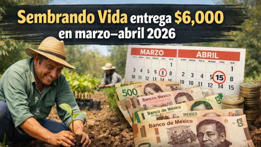 Sembrando Vida entrega $6,000 en marzo–abril 2026: cómo inscribirse y calendario oficial de depósitos