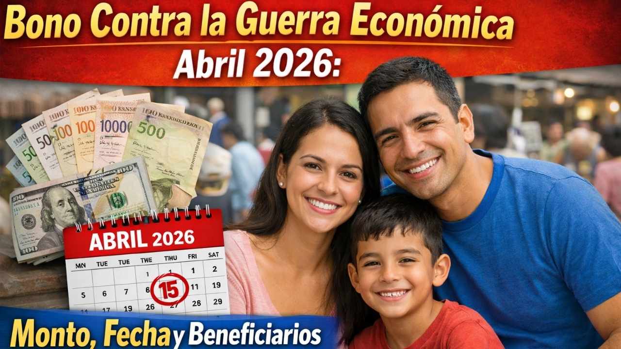 Bono Contra la Guerra Económica Abril 2026: Monto, Fecha y Beneficiarios