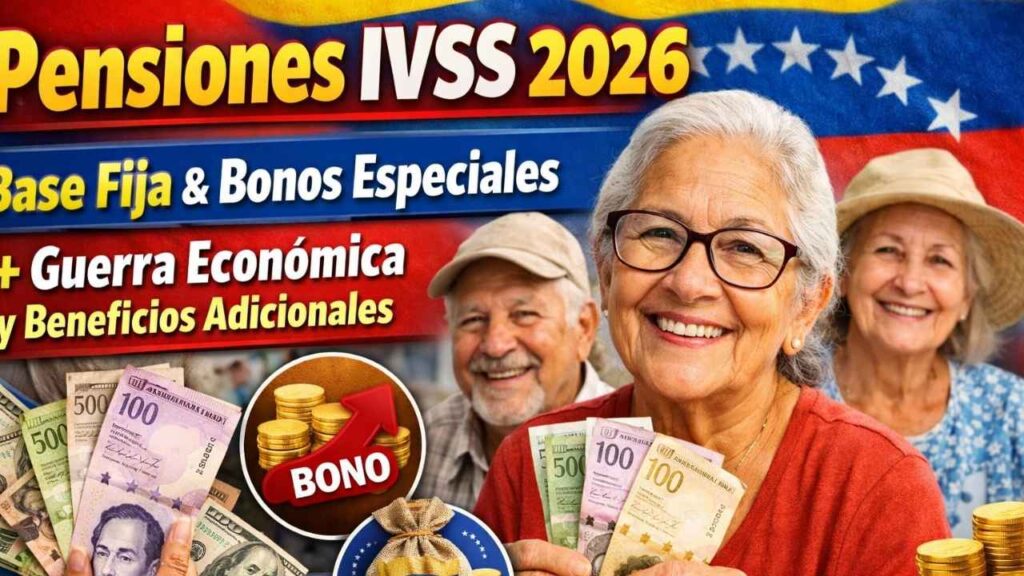 Pensiones IVSS 2026: base fija, bonos especiales como Guerra Económica y beneficios adicionales para mejorar ingreso mensual
