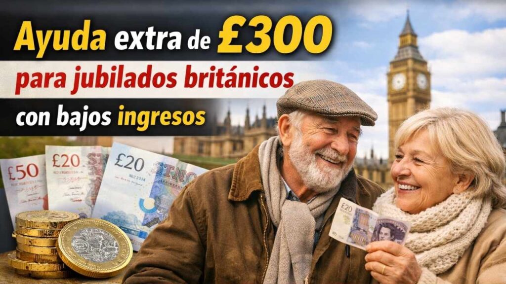 Ayuda extra de £300 para jubilados británicos con bajos ingresos — requisitos y depósitos en abril 2026