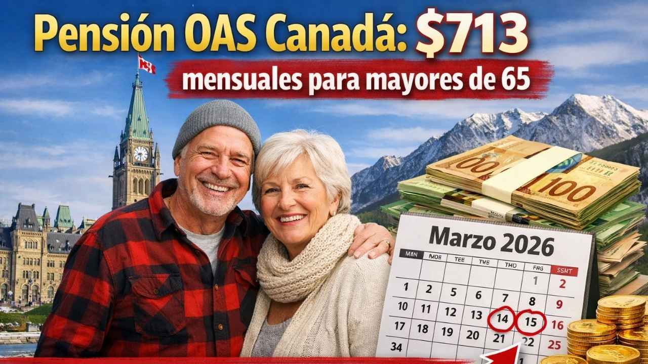 Pensión OAS Canadá: $713 mensuales para mayores de 65 — cómo inscribirse y fechas de depósito marzo 2026