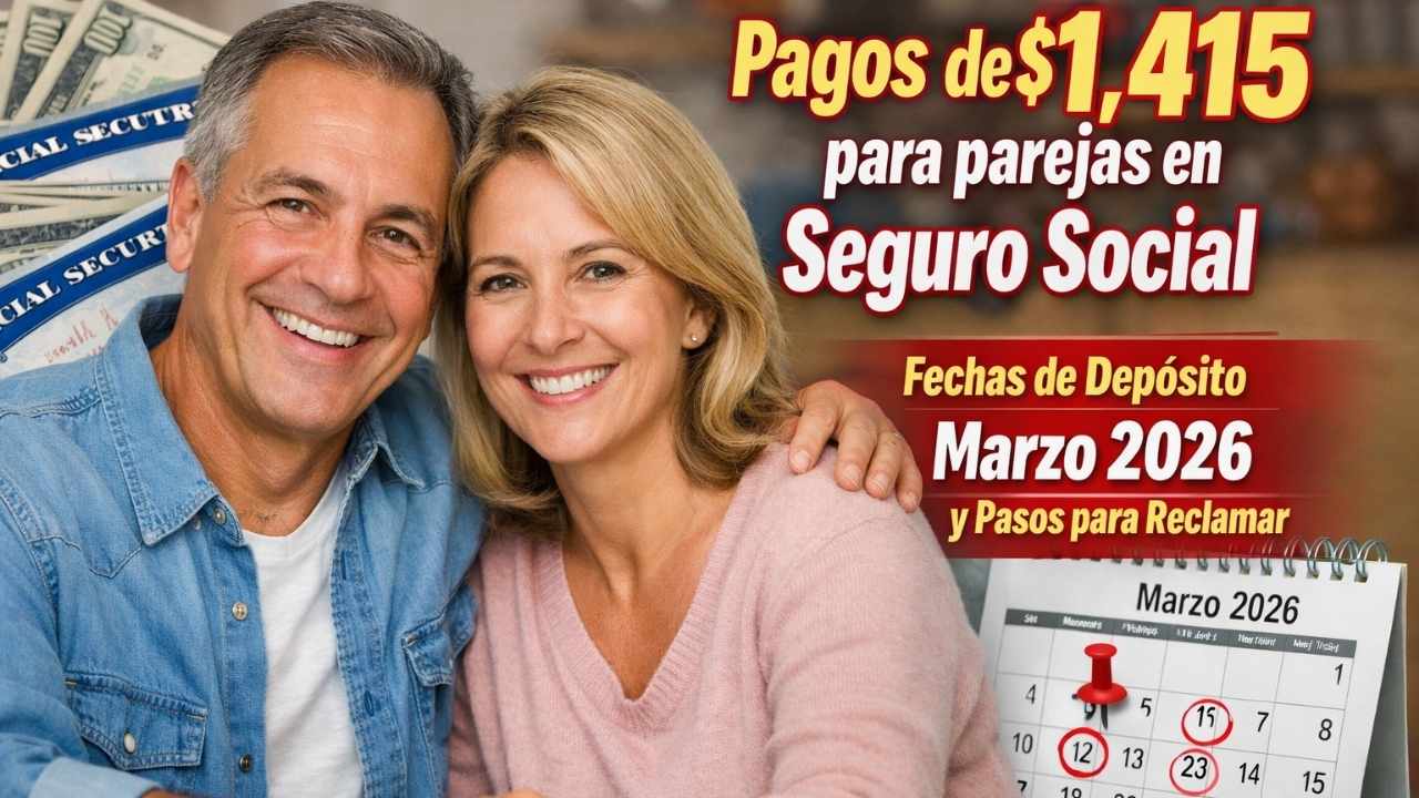 Pagos de $1,415 para parejas en Seguro Social — fechas de depósito marzo 2026 y pasos para reclamar