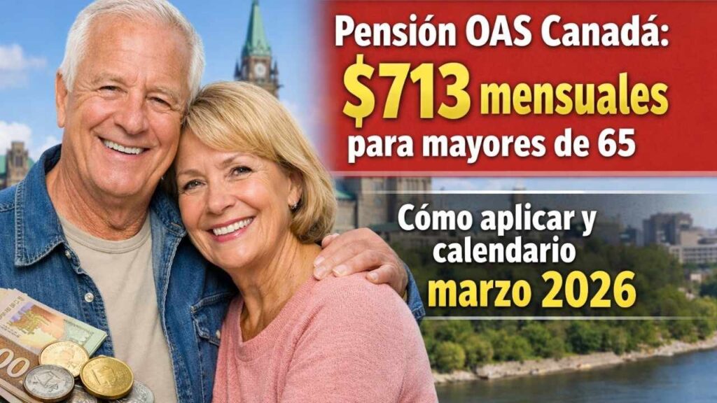 Pensión OAS Canadá: $713 mensuales para mayores de 65 — cómo aplicar y calendario marzo 2026