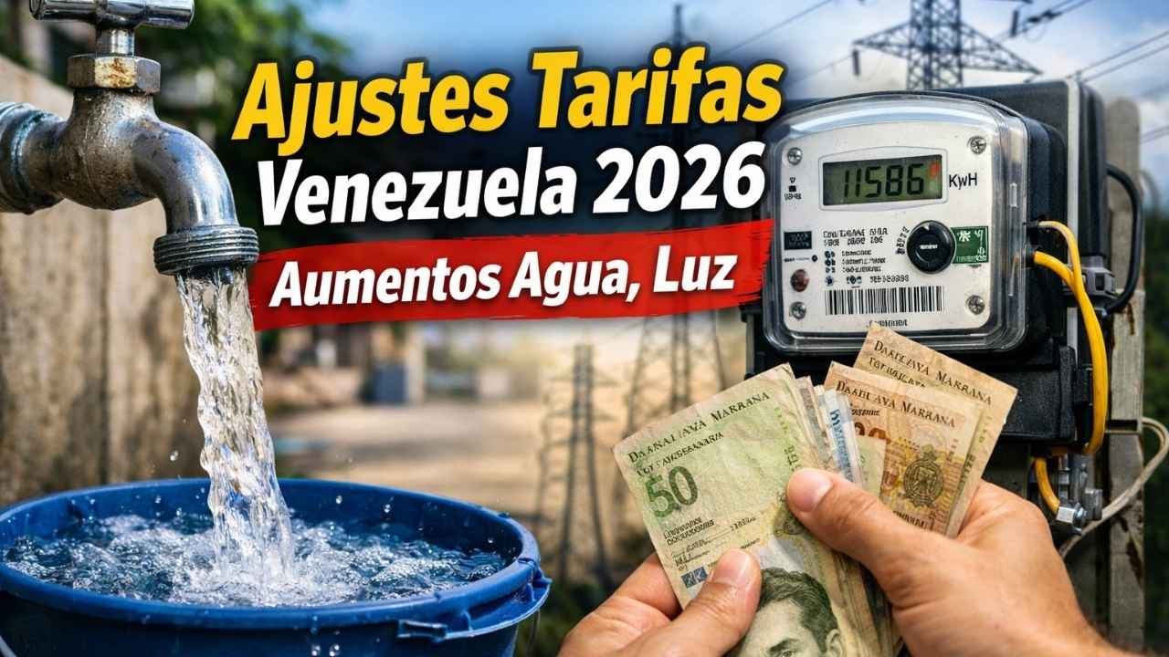 Ajustes tarifas Venezuela 2026: aumentos agua, luz, internet y telefonía desde enero que debes conocer y preparar